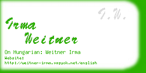irma weitner business card